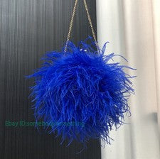 Mujeres Bolso de Pluma de Avestruz Bolso sin asas Bolso de hombro Cadena Bolso de mano Carteras de noche