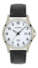 Adora Reloj de Hombre Análogo Ø 38mm Cuarzo Carcasa Titanio Piel Plateado AB6343