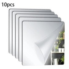 Paquete de hojas de espejo flexibles y adhesivas plateadas elegantes azulejos versátiles