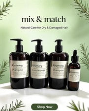 Olail’s Romero Infusión Gama Paquete de Cuidado del Cabello, Acondicionador, Aceite, 2 x Champú