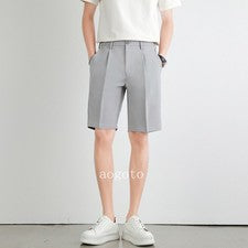 Hombres Traje Pantalones Cortos Verano Fino Informal Cinco Puntos Pantalones Moda Verano Pantalones