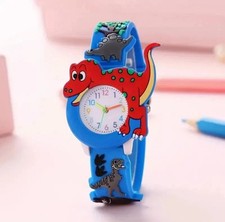 Lindo reloj dinosaurio T-Rex 3D para niños niñas niños correa de silicona dibujos animados niños Reino Unido.