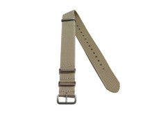 Correa de reloj de nailon militar OTAN 18 mm caqui beige desierto plata mate correa