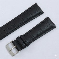 Correa de reloj TISSOT de 22 mm con cierre de hebilla de cuero genuino negro
