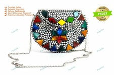 Nuevo bolso de mano de moda Meenakari Stone para mujer bolso sin asas mediano