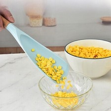 Pala de cocina de silicona con mango de madera para mezclar servir y raspar