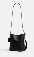 NUEVO CON ETIQUETAS COACH Bleecker Bolso Bucket 21 Cuero Bandolera de Hombro Latón Negro CCX07