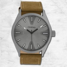 Oozoo Reloj De Pulsera Para Hombre Timepieces Analógico De Cuero Marrón UOC10022