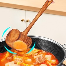 Cuchara de cocina para cocina hecha a mano de madera de acacia natural material
