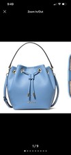 Nuevo con etiquetas Bolso de Mano Michael Kors Para Mujer Avery Bucket Mensajero Azul Francés Talla Mediana