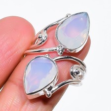 Anillo de plata de ley 925 hecho a mano con piedras preciosas de ópalos de fuego de todos los tamaños para regalo