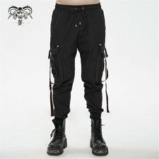 Pantalones Sueltos Diablo Moda Punk Personalidad Cordón Decoración Carga