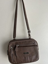 Bolso Bandolera Multi Sac Zippy Triple Compartimiento Marrón Chocolate Bolso de Mano ¡RARO!