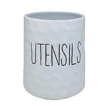 Soporte para utensilios blanco hoyuelo cerámica etiquetado soporte para cubiertos organizador de almacenamiento