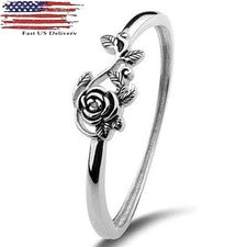 Preciosos anillos de plata 925 con flores para mujer joyas anillos de fiesta talla 6-10 #4