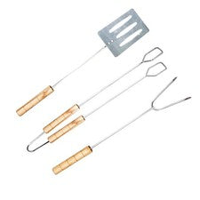 Juego de utensilios de barbacoa 3 piezas herramientas de parrilla de acero inoxidable pinzas espátula cocina al aire lib