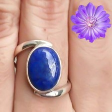 Anillo de plata de ley 925 con piedras preciosas de lapislázuli hecho a mano anillo de joyería para regalo