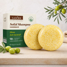 Barra de champú sólida nutritiva con esencia de oliva ecológica 2 piezas 60 g limpieza del cabello