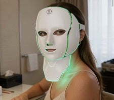 Máquina de mascarillas faciales de terapia de luz LED de 7 colores fotón rostro cuello dispositivo para el cuidado de la