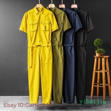 25 Monos informales de verano para hombre y mujer unisex de manga corta pantalones finos ropa de trabajo