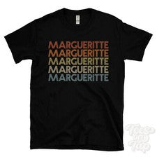CAMISETA MARGUERITTE ESTILO RETRO REPETIDO Hombre y Mujer Novedad Genial Nombre Regalo