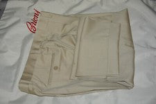 $450 Nuevo sin Etiquetas Nick Hilton Pura Lana Merino Pantalones Bronceados Británicos 36W 29I Italia Zanella