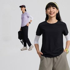 2026 Primavera Verano Nueva Moda Para Mujer Secado Rápido Cuello Redondo Manga Corta Camiseta