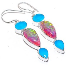 Pendiente de joyería de plata esterlina 925 con piedras preciosas de ónix...