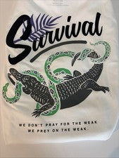 Camiseta blanca Survival Miami diseño cocodrilo mediana🔥🔥🔥.