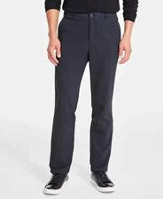 Pantalones chinos ALFANI negros tecnológicos de algodón elástico frente plano ajuste regular 40 x 30