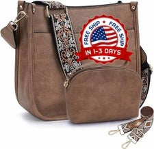 Cartera De Cuero Para Mujer Bolso Hombro De Cuadrada Bandolera Mano Moda Lujo EE. UU.