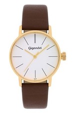 Gigandet Mujer Reloj de Cuarzo Acero Inox Pulsera Cuero Plata - MINIMALISM G43 -
