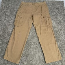 Pantalones Sonoma Life + Style para Hombre 36x32 Beige Carga Calce Relajado Algodón Lona