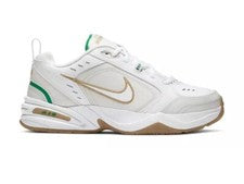 Hombres Nike Air Monarch IV Blanco Phantom Lucky Green Metálico Dorado 415445 103