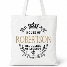 Bolso de Mano ROBERTSON Family Surname House Of White Algodón