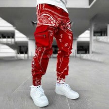 Pantalones De Chándal Para Hombre Moda De Hip hop Holgados Pañuelo Ropa De Calle