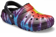 Zueco Crocs clásico forrado tie-dye unisex