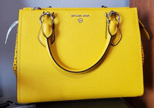 Nuevo Bolso Cartera Michael Kors Para Mujer Marilyn Mediano Cuero Diente de León Brillante