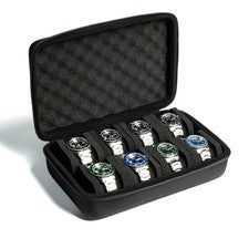 Estuche de Reloj 8 Ranuras Organizador de Almacenamiento Rígido - Caja de Viaje Acolchada para Relojes