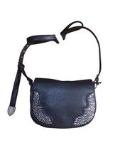 Bolso Bandolera Jessica Simpson Para Mujer Jessie Cuero Sintético Sillín, Meteorite