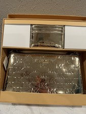 Bolso bandolera/cartera MICHAEL KORS Jet Set de viaje grande metálico dorado pálido para mujer