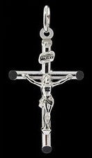 Collar de cadena colgante cruz crucifijo Jesús plata de ley 925