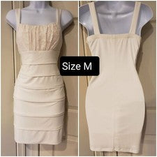 Mujer Moda Vestido de Verano Bodycon Sin Mangas Elástico Blanco Fiesta/Boda M