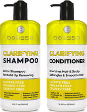 Set de champú y acondicionador clarificante sin sulfatos para el cuidado del cabello paquete de 2