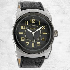 Oozoo Reloj De Pulsera Unisex Serie Vintage Analógico Metal Negro UOC3734A