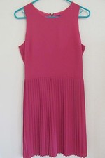 Nuevo Vestido sin mangas plisado rosa Pim + Larkin para mujer forrado talla pequeña
