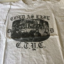Camisa Unisex De Colección Cold As Life Band Manga Corta Algodón Blanco Talla Completa EG1285