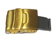 Faltschließe für Uhrenarmband - Edelstahl gebürstet - Gold - 16,18,20,22 mm