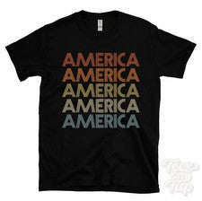 CAMISETA ESTILO RETRO REPETIDO AMERICA Hombre y Mujer Novedad Genial Nombre Regalo