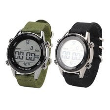 ❤ Reloj deportivo digital para hombre impermeable alarma cuenta regresiva doble zona horaria correa de nailon